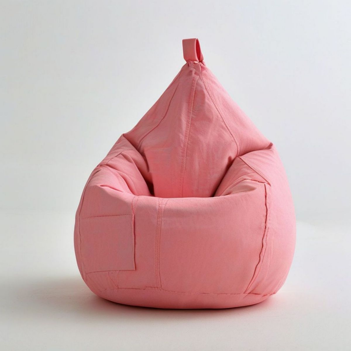 Rosa Sitzsack aus Baumwoll-Canvas mit Rückenlehne, 80 x 80 x 100 cm