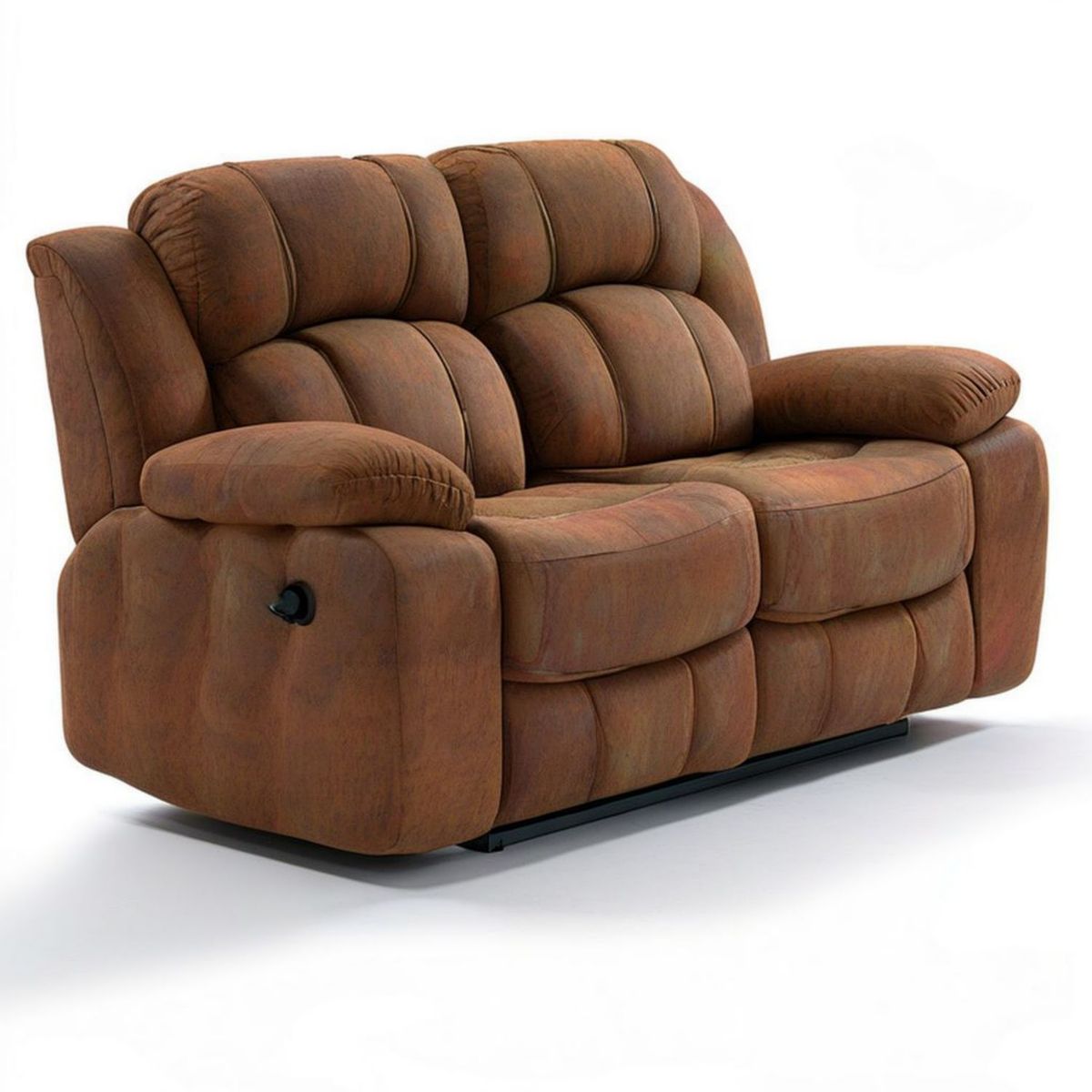 2-Sitzer Relaxsofa mit manueller Liegefunktion, Braun/Schwarz, 165 x 95 x 100 cm