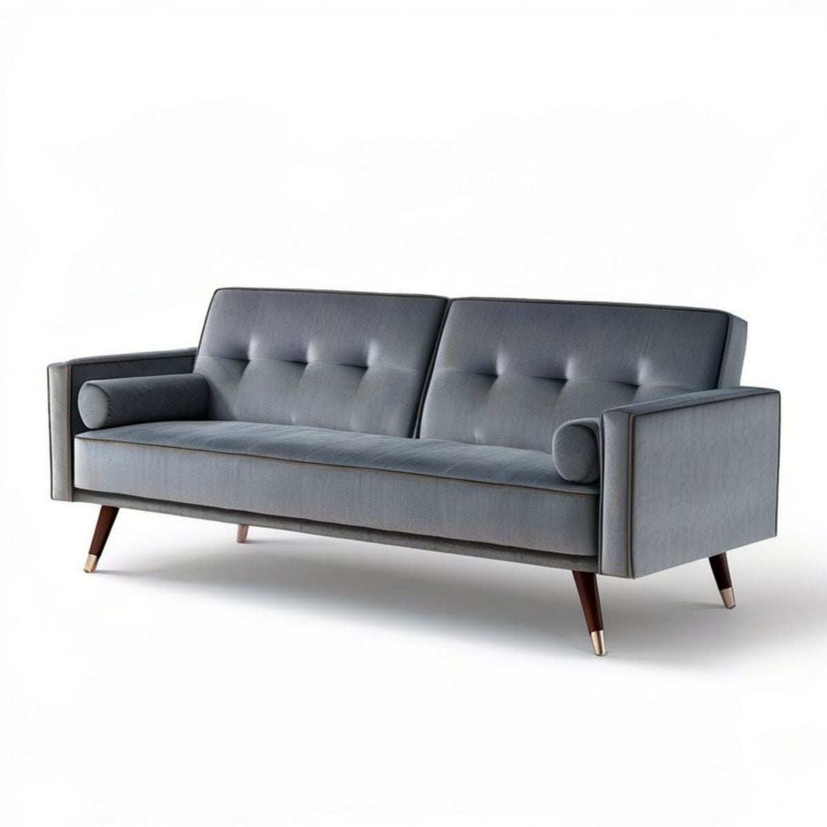 2-Sitzer-Sofa 180 x 82 x 85 cm Grau mit Polyesterbezug und Massivholzfüssen