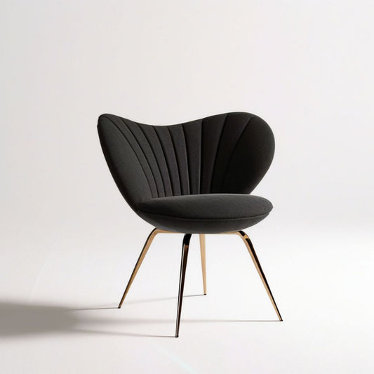 Gepolsterter Stuhl in Schwarz/Gold, 57 x 58 x 82 cm