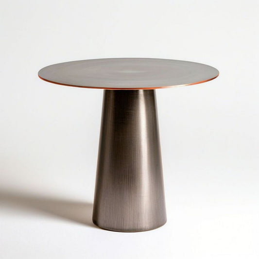 Runder Couchtisch aus Edelstahl in Bronze/Kupfer, Ø 60 cm, Höhe 50 cm